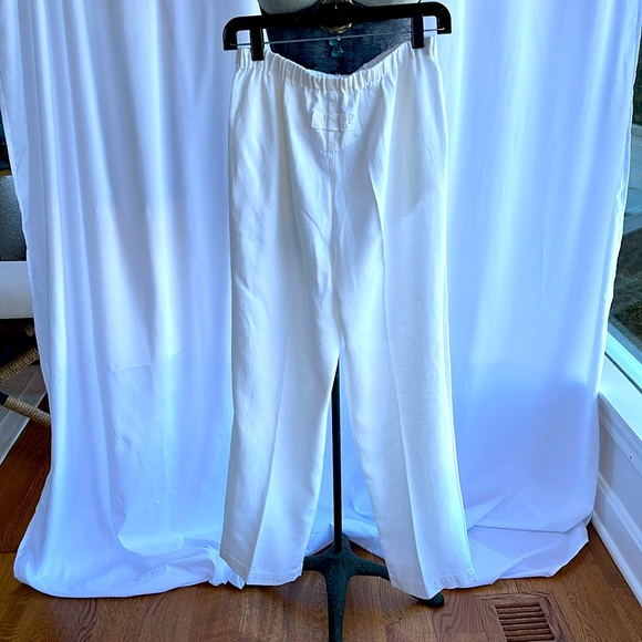 White Linen free wear by Johnathan Hoenscheidt M unisex’s pants w/ pockets - Picture 4 of 7